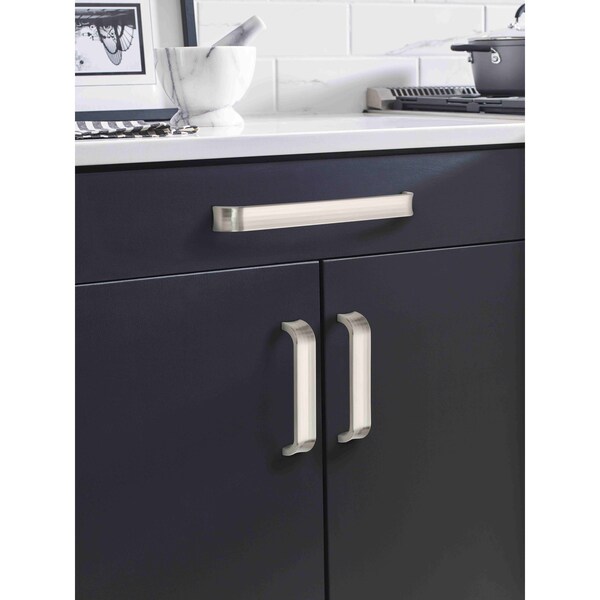 Amerock Concentric 10-1/16 in 256 mm Center-to-Center Satin Nickel Cabinet Pull - BP36816G10