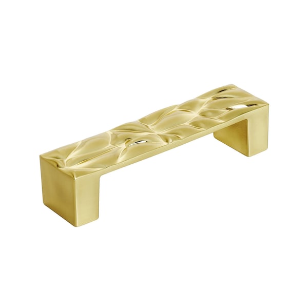 Amerock Calathea 3-3/4 in 96 mm Center-to-Center Brushed Gold Cabinet Pull - BP100396BGL