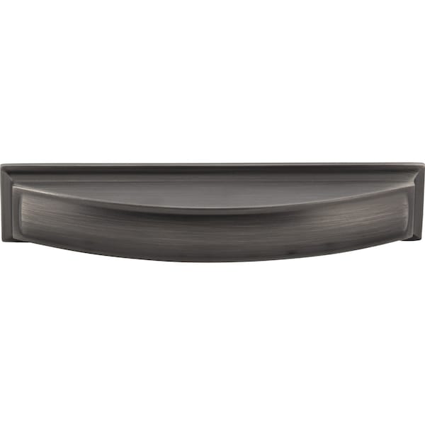 Jeffrey Alexander 128 mm Center-to-Center Brushed Pewter Square Annadale Cabinet Cup Pull - 436-128BNBDL