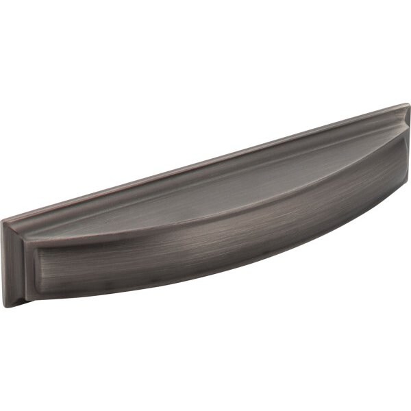 Jeffrey Alexander 128 mm Center-to-Center Brushed Pewter Square Annadale Cabinet Cup Pull - 436-128BNBDL