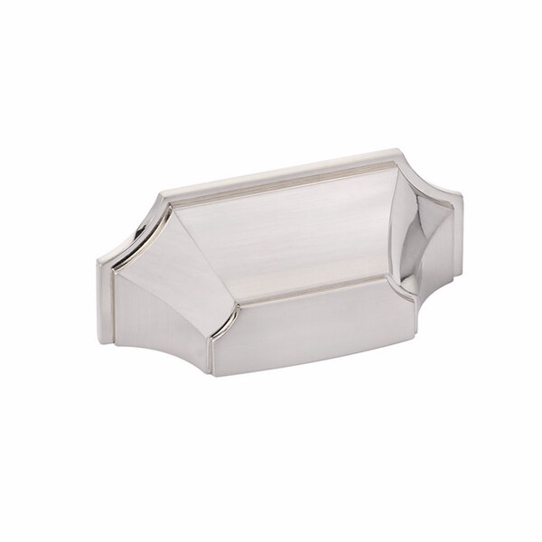 Schaub 3in Center to Center Empire Cup Pull Brushed Nickel Finish - 878-BN