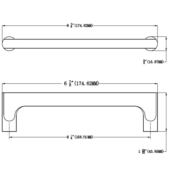 Richelieu 6 1/4 in (159 mm) Center-to-Center Pewter Bronze Traditional Drawer Pull - COPL625P2PWB