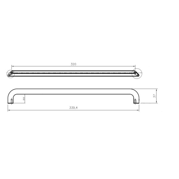 Richelieu 12 5/8 in (320 mm) Center-to-Center Chrome Contemporary Drawer Pull - 7884320140
