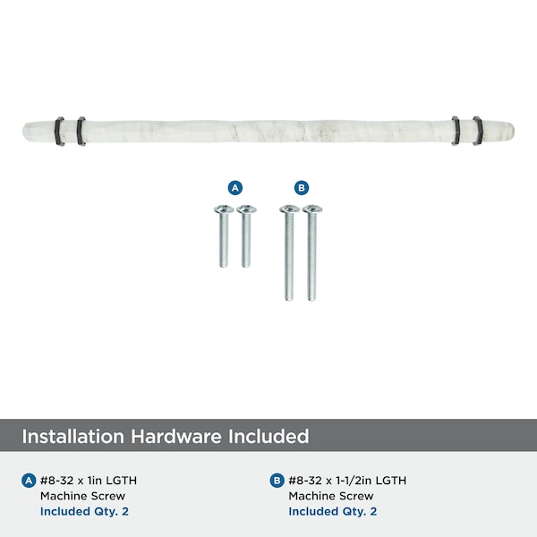 Amerock Carrione 10-1/16 inch 256mm Center-to-Center Marble White/Black Bronze Cabinet Pull - BP36664MWBBR