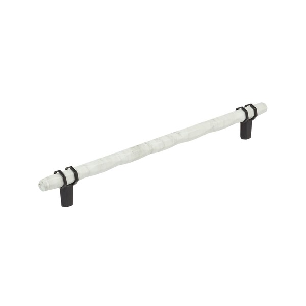 Amerock Carrione 10-1/16 inch 256mm Center-to-Center Marble White/Black Bronze Cabinet Pull - BP36664MWBBR