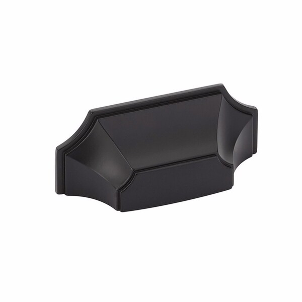 Schaub 3in Center to Center Empire Cup Pull Matte Black Finish - 878-MB