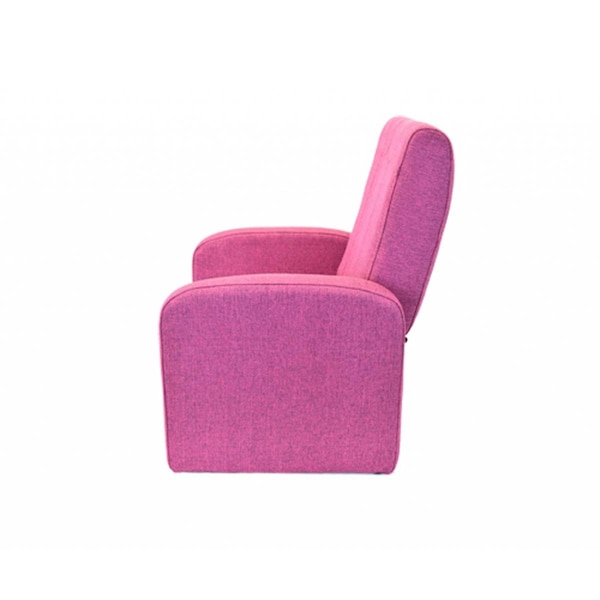 Homeroots Kids Pink Comfy Upholstered Recliner Chair with Storage - 397761