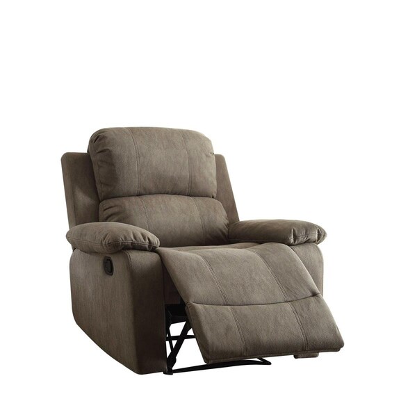 Oceantailer Home Roots Furniture  39 x 38 x 38 in. Polished Microfiber Fabric Recliner - Gray - 286180