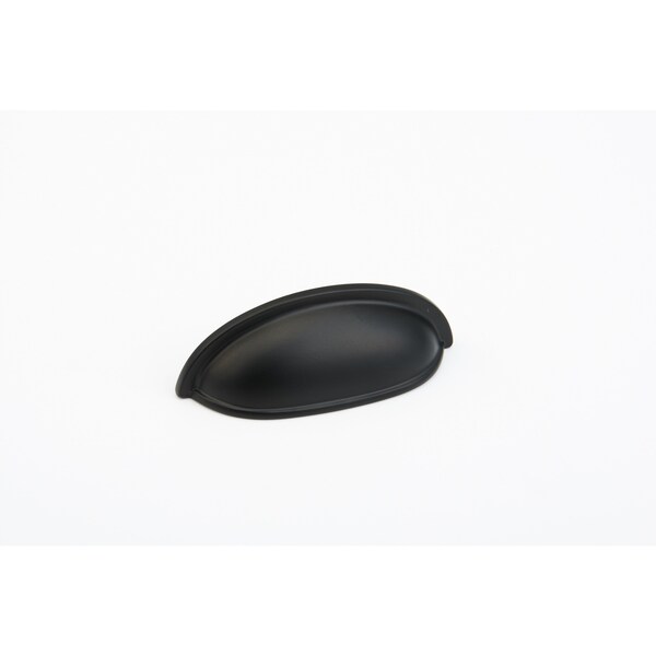 Schaub 3-3/4in Overall; 3in Center to Center Traditional Cup Pull Flat Black Finish - 730-FB