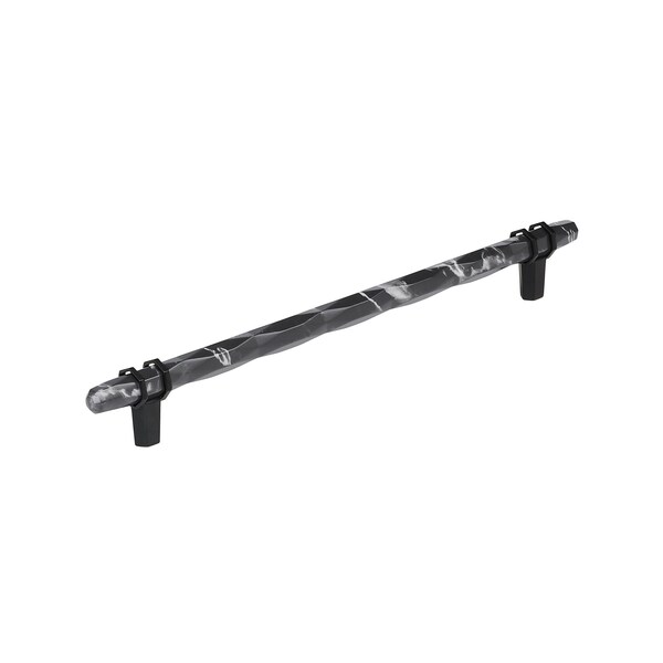 Amerock Carrione 10-1/16 inch 256mm Center-to-Center Marble Black/Black Bronze Cabinet Pull - BP36664MBKBBR