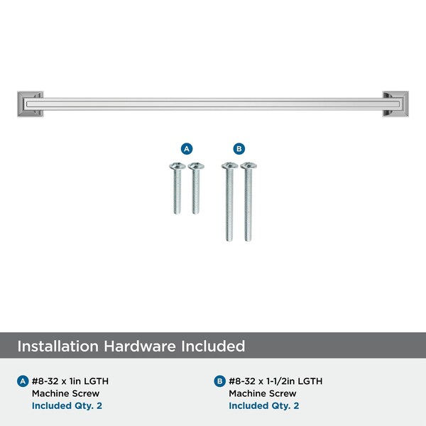 Amerock Mulholland 12-5/8 inch 320mm Center-to-Center Polished Chrome Cabinet Pull - BP5353726