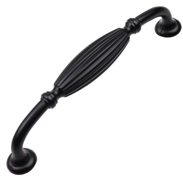 Gliderite Hardware 5 in. Center to Center Matte Black Fluted Cabinet Pull - 4046-MB, 25PK - 4046-MB-25