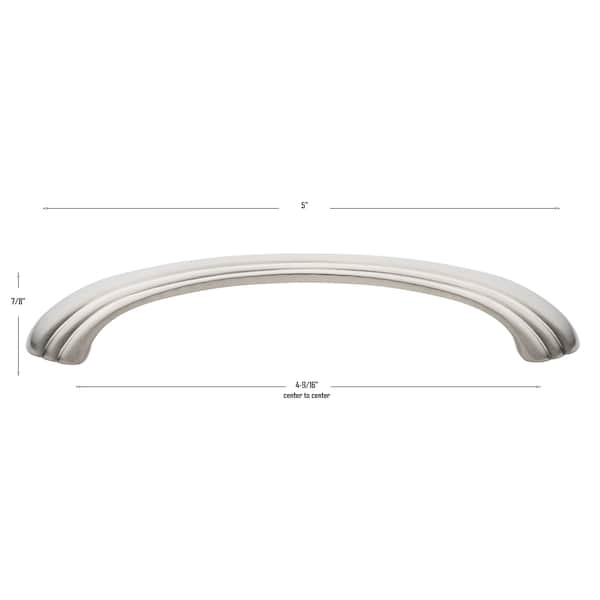 Gliderite Hardware 4-9/16 in. Center to Center Satin Nickel Classic Cabinet Pull - 4048-SN, 5PK - 4048-SN-5