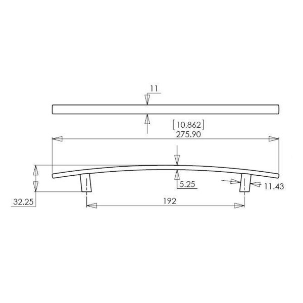 Richelieu Padova Collection 7 9/16-inch (192 mm) Polished Nickel Transitional Rectangular Cabinet Bar Pull - BP650192180