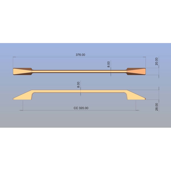 Richelieu 12 5/8 in (320 mm) Center-to-Center Satin Brass Contemporary Cabinet Pull - BP7238320160