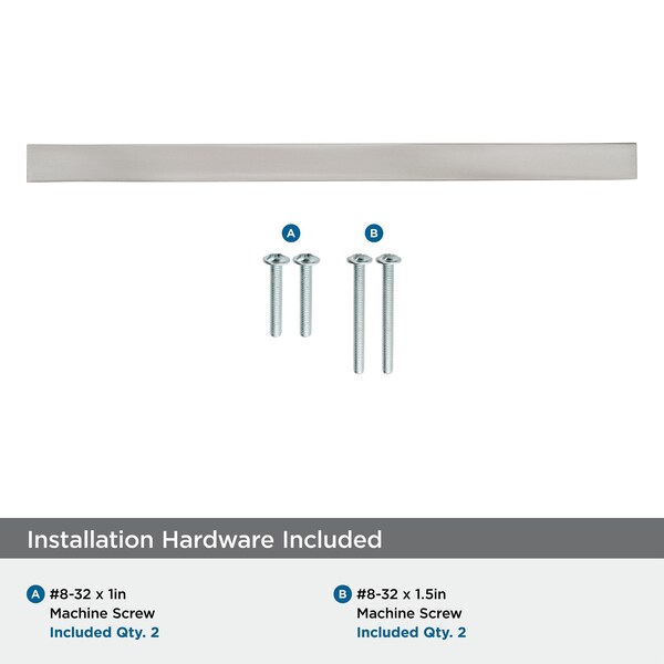 Amerock Monument 6-5/16 inch 160mm Center-to-Center Satin Nickel Cabinet Pull - 2000848