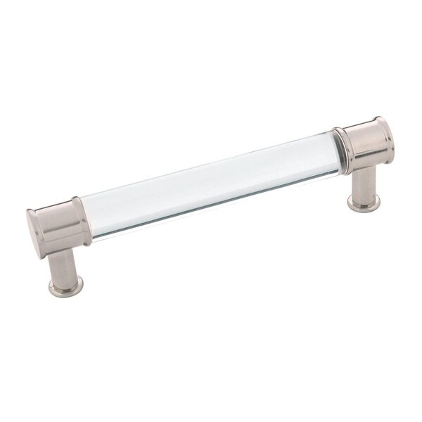 Belwith Products 128 mm Midway Cabinet Pull Center to Center, Crysacrylic with Satin Nickel - BWP3635 CASN