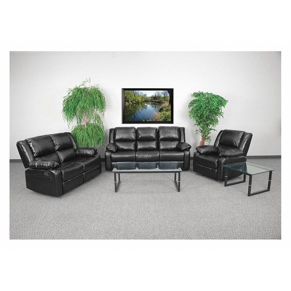 Flash Furniture Living Room Set, 35" to 64" x 38", Upholstery Color: Black - BT-70597-RLS-SET-GG