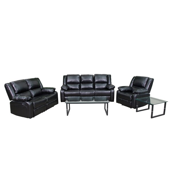 Flash Furniture Living Room Set, 35" to 64" x 38", Upholstery Color: Black - BT-70597-RLS-SET-GG