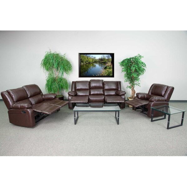Flash Furniture Living Room Set, 35" to 64" x 38", Upholstery Color: Brown - BT-70597-RLS-SET-BN-GG