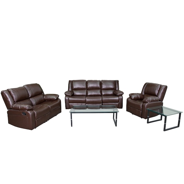 Flash Furniture Living Room Set, 35" to 64" x 38", Upholstery Color: Brown - BT-70597-RLS-SET-BN-GG