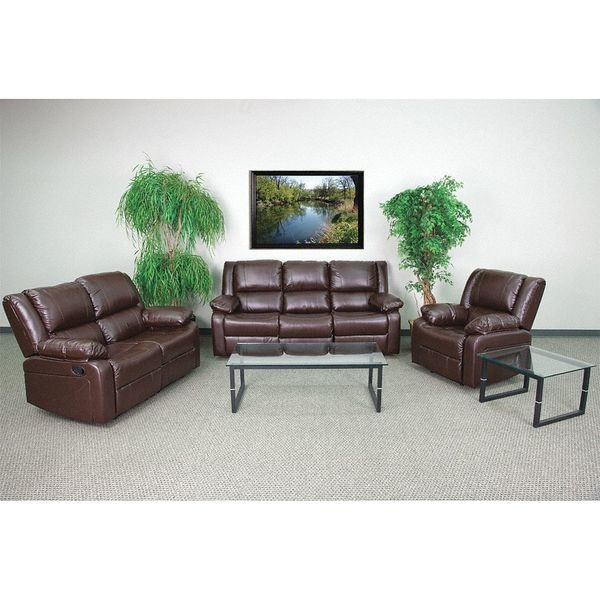 Flash Furniture Living Room Set, 35" to 64" x 38", Upholstery Color: Brown - BT-70597-RLS-SET-BN-GG