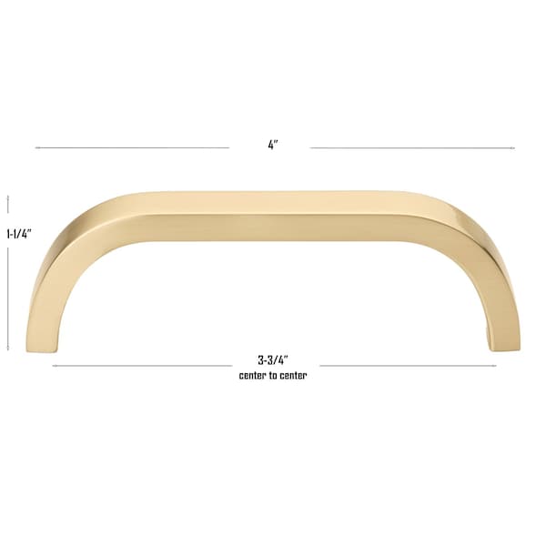 Gliderite Hardware 3-3/4 in. Center to Center Curved Bar Pull Champagne Gold, 10PK - 4843-96-CHPG-10