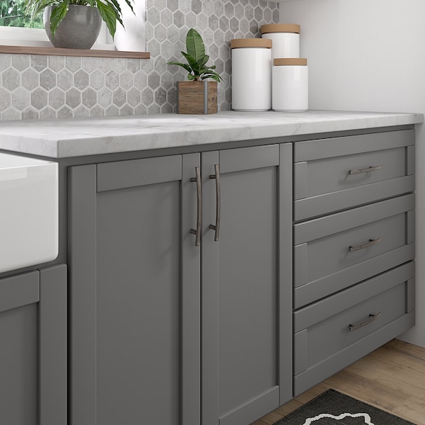 Richelieu Padova Collection 5 1/16-inch (128 mm) Antique Nickel Transitional Rectangular Cabinet Bar Pull - BP650128143