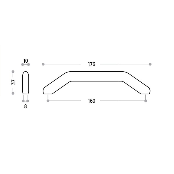 Richelieu 6 5/16 in (160 mm) Center-to-Center Chrome Contemporary Drawer Pull - 7777160140