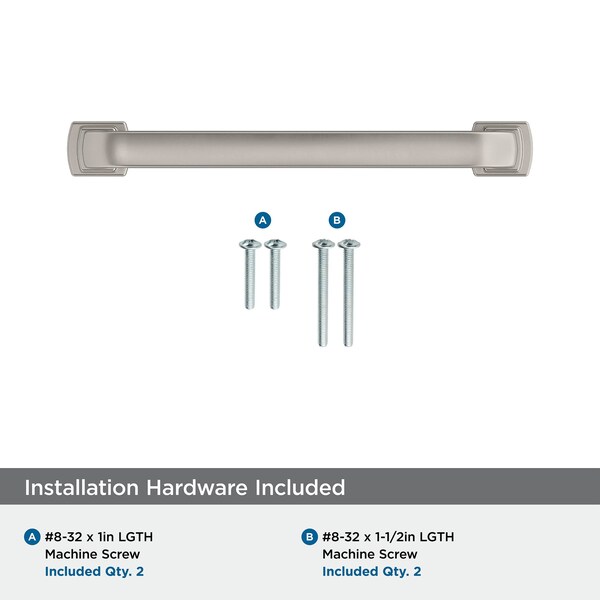 Amerock Surpass 5-1/16 in 128 mm Center-to-Center Satin Nickel Cabinet Pull - BP36895G10