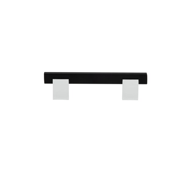 Richelieu 3 3/4 in (96 mm) Center-to-Center Chrome, Matte Black Contemporary Cabinet Pull - BP905096140900