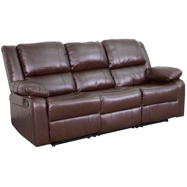 Flash Furniture Sofa, 35" to 64" x 38", Upholstery Color: Brown - BT-70597-SOF-BN-GG