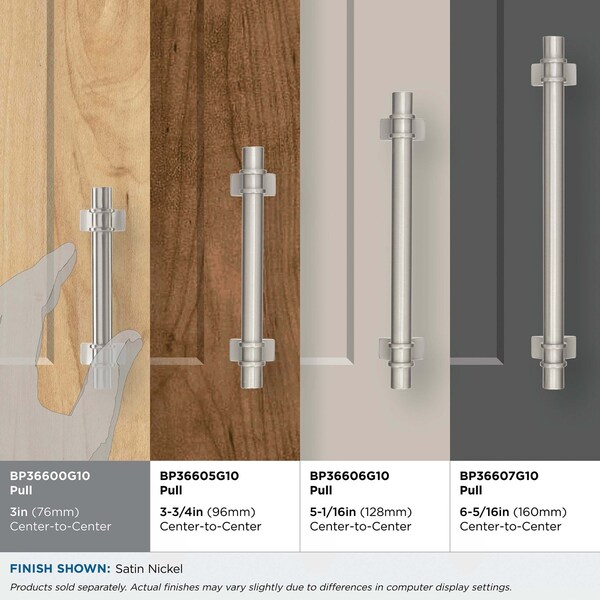 Amerock Davenport 3 in 76 mm Center-to-Center Satin Nickel Cabinet Pull - BP36600G10