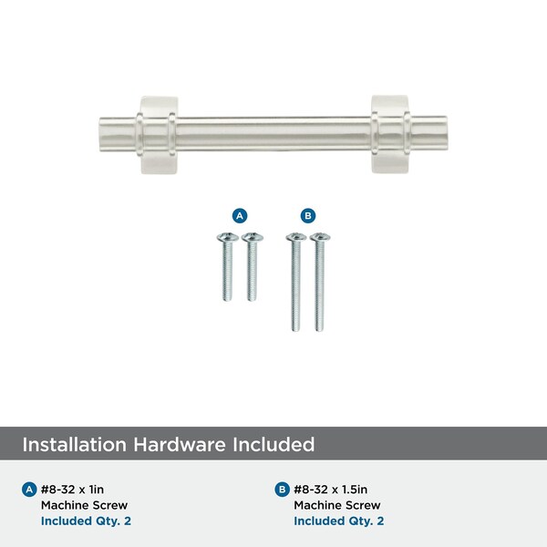 Amerock Davenport 3 in 76 mm Center-to-Center Satin Nickel Cabinet Pull - BP36600G10