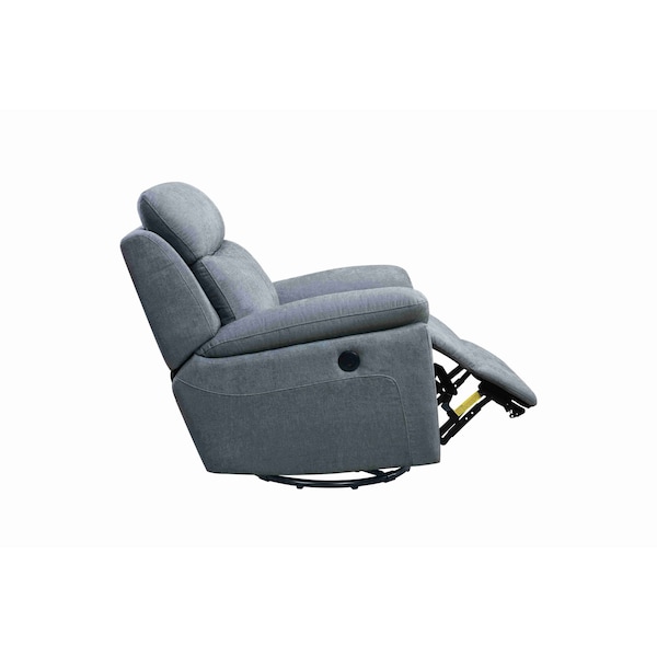 Moootto Electric Power Swivel Glider Rocker Recliner Chair with USB Charge Port - TBOJLS2754PSGGNSS