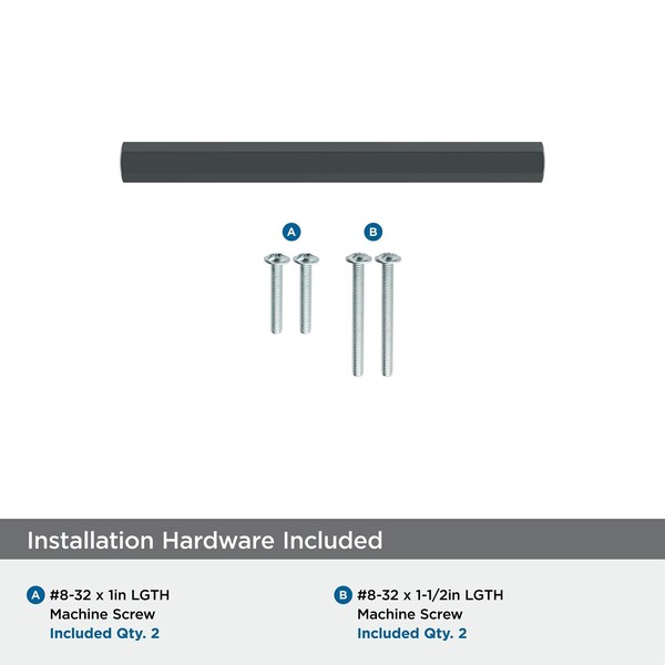 Amerock Caliber 3 inch 76mm Center-to-Center Matte Black Cabinet Pull - BP37365FB