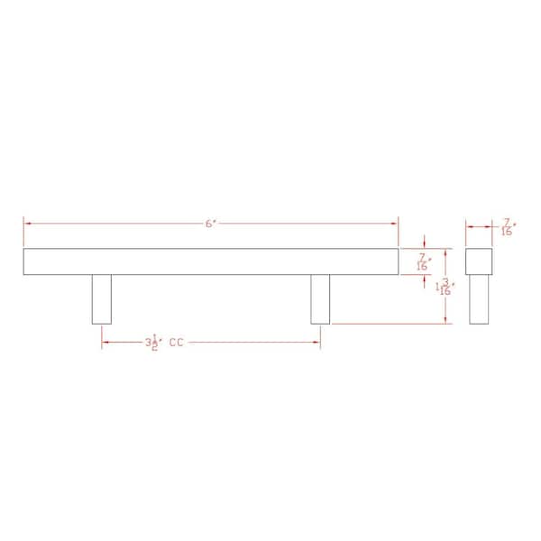 Richelieu 3 1/2 in (89 mm) Center-to-Center Brushed Nickel Contemporary Cabinet Pull - BP5075535195