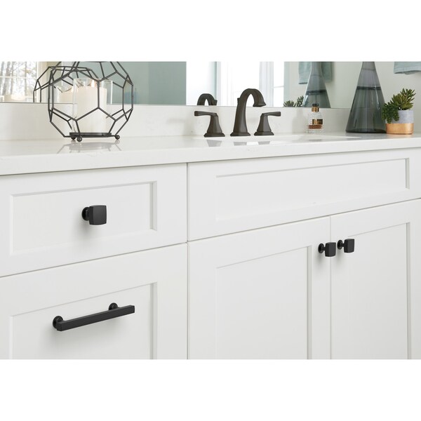 Amerock Everett 5-1/16 inch 128mm Center-to-Center Matte Black Cabinet Pull - BP37105MB