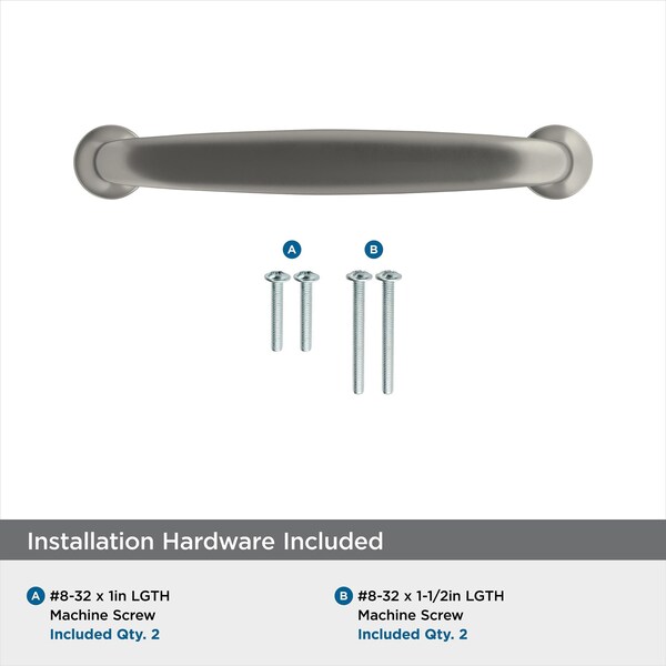 Amerock Renown 3-3/4 in 96 mm Center-to-Center Satin Nickel Cabinet Pull - BP36794G10
