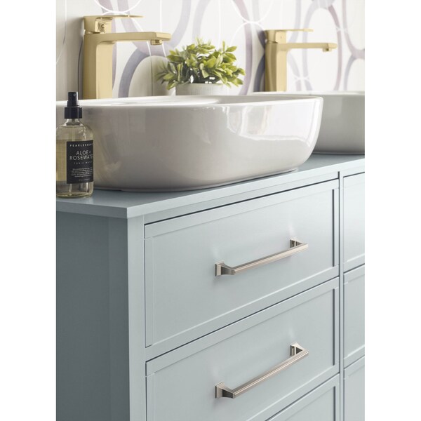 Amerock Mulholland 10-1/16 inch 256mm Center-to-Center Polished Nickel Cabinet Pull - BP53536PN