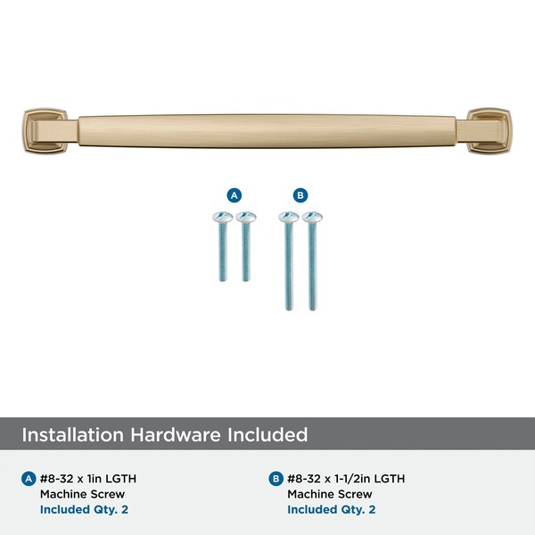 Amerock Stature 7-9/16 inch 192mm Center-to-Center Golden Champagne Cabinet Pull - BP55510BBZ