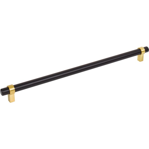Jeffrey Alexander 319 Mm Center-To-Center Matte Black W/ Brushed Gold Key Grande Cabinet Bar Pull - 5319MBBG