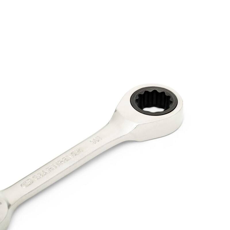 GEARWRENCH 7/16 in. 90-Tooth 12 Point Stubby Ratcheting Combination Wrench - 86852