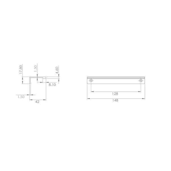 Richelieu 5-1/16 in. (128 mm) Center-to-Center Satin Gold Contemporary Edge Pull - BP9898128166