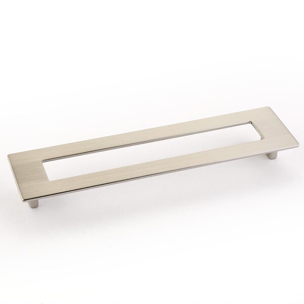 Schaub 192mm Center to Center Rectangular Finestrino Cabinet Pull Satin Nickel Finish - 446-15