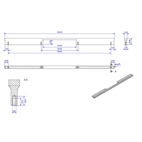 Richelieu 17 5/8 in (448 mm) Center-to-Center Brushed Black Nickel Contemporary Cabinet Pull - 863644892