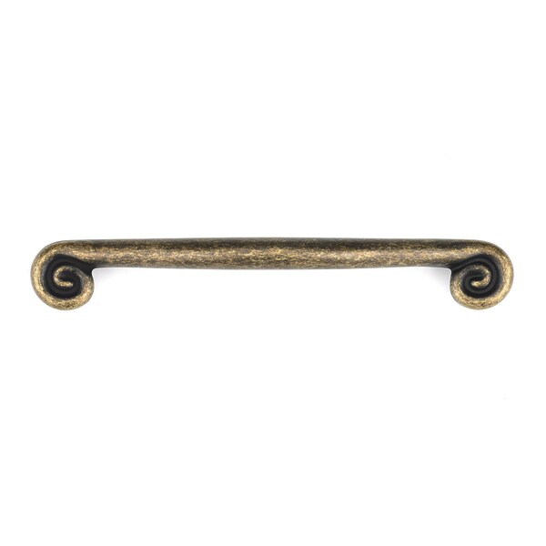 Richelieu 5-1/16 in. (128 mm) Center-to-Center Burnished Brass Traditional Drawer Pull - BP410128BB