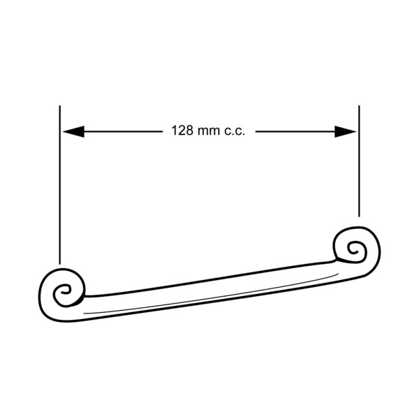 Richelieu 5-1/16 in. (128 mm) Center-to-Center Burnished Brass Traditional Drawer Pull - BP410128BB