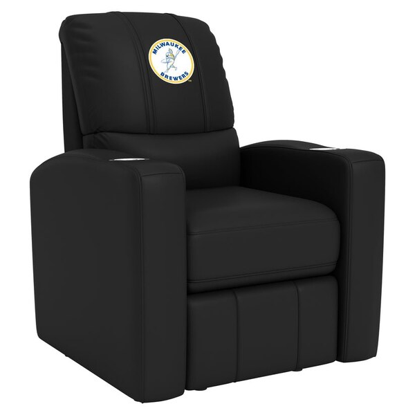 Dreamseat Stealth Recliner with Milwaukee Brewers Cooperstown Primary Logo - XZ52082CDSMHTBLK-PSCOOP0125