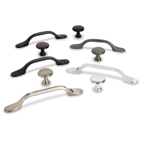 Elements By Hardware Resources 96 mm Center-to-Center Brushed Pewter Kenner Cabinet Pull - 254-96BNBDL